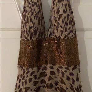 NWT Brown and purple cheetah print formal dress, 6